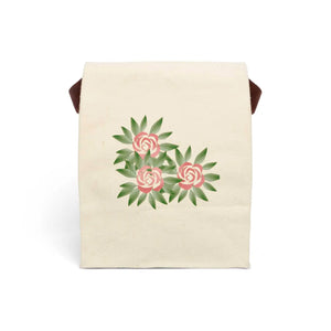 Floral Pink Roses Lunch Bag - Canvas Work Tote - Dipaliz - Bags