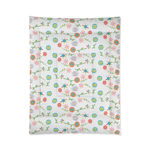 Floral Pattern Comforter - 68’’ × 88’’ - Quilts & Comforters