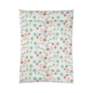 Floral Pattern Comforter - 68’’ × 92’’ - Quilts & Comforters