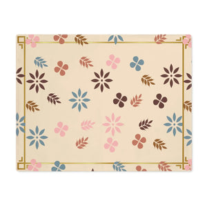 Cream Floral Cotton Placemat – Reversible - Dipaliz - Placemats