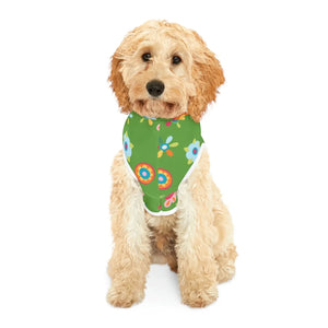 Floral Green Dog Hoodie - White Rib Color Comfort - Dipaliz - Pet Hoodies