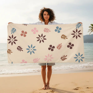 Floral Mink Cotton Towel – Fast Drying Beach - Dipaliz - Towels