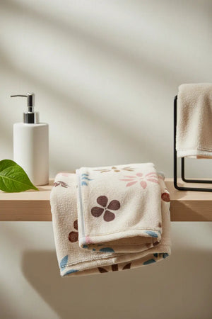 Floral Mink Cotton Towel – Fast Drying Beach - Dipaliz - Towels