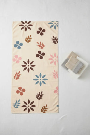 Floral Mink Cotton Towel – Fast Drying Beach - Dipaliz - Towels