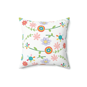 Floral Spun Polyester Square Pillow - 18in - Dipaliz - Throw Pillows