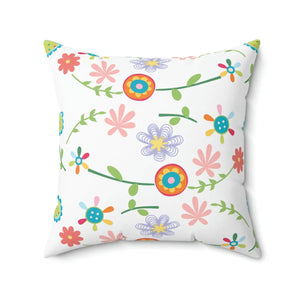 Floral Spun Polyester Square Pillow - 18in - Dipaliz - Throw Pillows