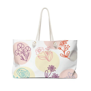 Trendy Floral Weekender Tote - Oversized Spring Bag - Dipaliz - Bags