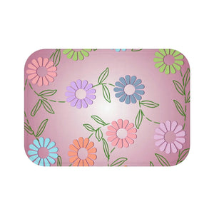Pink Bath Mat Floral Pattern – Microfiber - Dipaliz - Mats & Rugs