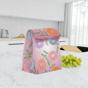 Vibrant Floral Pattern Lunch Bag Polyester Insulated Dipaliz - Bags