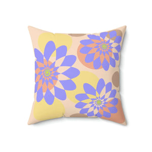 Floral Pattern Pillow – Polyester Square - Dipaliz - Throw Pillows