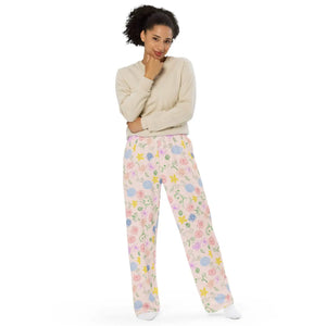 Cozy Wide Leg Pants - Soft Jersey Lounge Style - Dipaliz