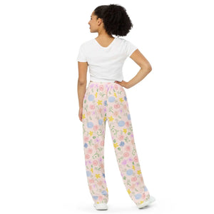 Cozy Wide Leg Pants - Soft Jersey Lounge Style - Dipaliz