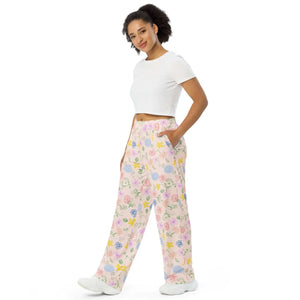 Cozy Wide Leg Pants - Soft Jersey Lounge Style - Dipaliz