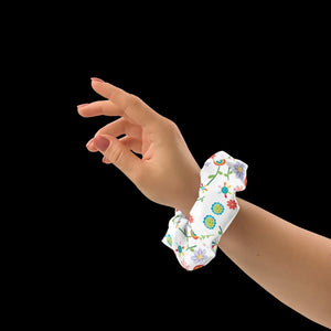 Floral Recycled Scrunchie - one Size Eco Hair Tie - Dipaliz - Ponytail Holders