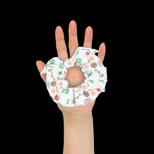 Floral Recycled Scrunchie - one Size Eco Hair Tie - Dipaliz - Ponytail Holders
