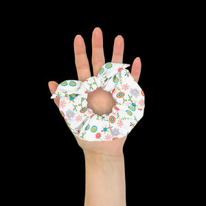 Floral Recycled Scrunchie - one Size Eco Hair Tie - Dipaliz - Ponytail Holders