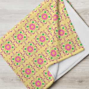 Floral Print Throw Blanket – Soft Silk Touch - Dipaliz - Blankets