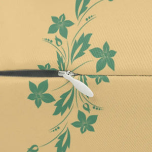 Spun Polyester Lumbar Pillow - Yellow Floral Print - Dipaliz - 20’’ × 14’’ - Pillows