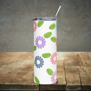 Skinny Tumbler with Color Matching Straw - Tapered 20oz - Dipaliz - White / Mug