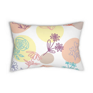 Floral Polyester Lumbar Pillow with Stuffing Included - Dipaliz - 20’’ × 14’’ - Pillows