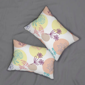 Floral Polyester Lumbar Pillow with Stuffing Included - Dipaliz - 20’’ × 14’’ - Pillows
