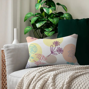 Floral Polyester Lumbar Pillow with Stuffing Included - Dipaliz - 20’’ × 14’’ - Pillows