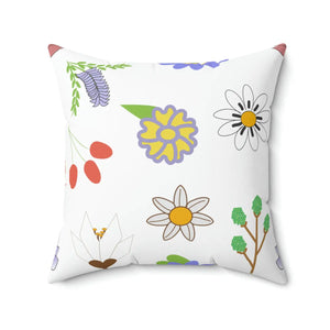 Vibrant Floral Throw Pillow - Polyester Square Design - Dipaliz - Pillows