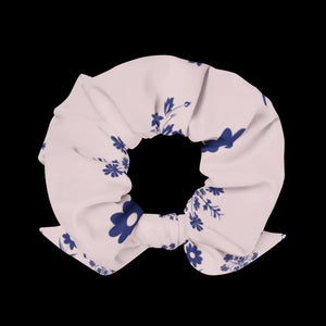 Pink Recycled Scrunchie - Flower Drawings Hair Accessory - Dipaliz - Ponytail Holders