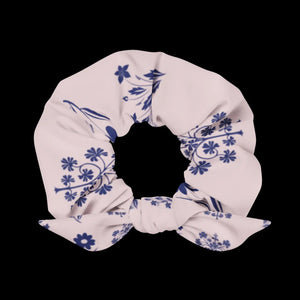 Pink Recycled Scrunchie - Flower Drawings Hair Accessory - Dipaliz - Ponytail Holders