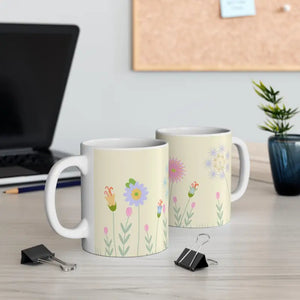 Flower Field Mug 11oz Ceramic Coffee Cup Gift - Dipaliz - Mugs