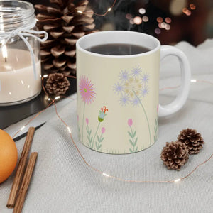 Flower Field Mug 11oz Ceramic Coffee Cup Gift - Dipaliz - Mugs