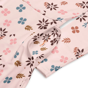 Floral Midi Dress – Pink Long Sleeve Boat Neck - Dipaliz - Dresses - Xs