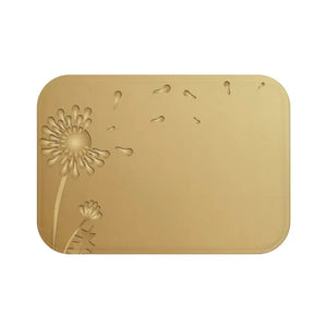 Home Decor - Bath Mat - Golden Dandelions Anti-slip Design - Dipaliz 24’’ × 17’’