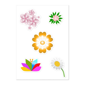 Vibrant Flower Sticker Sheet - Glossy Tech Decals - Dipaliz - Decorative Stickers