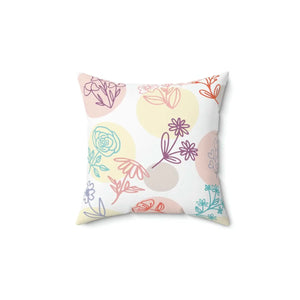 Floral Throw Pillow – Polyester Square - Dipaliz - Pillows