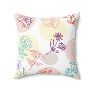 Floral Throw Pillow – Polyester Square - Dipaliz - Pillows