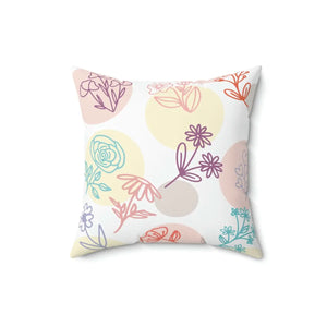 Floral Throw Pillow – Polyester Square - Dipaliz - Pillows