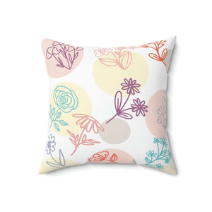 Floral Throw Pillow – Polyester Square - Dipaliz - Pillows