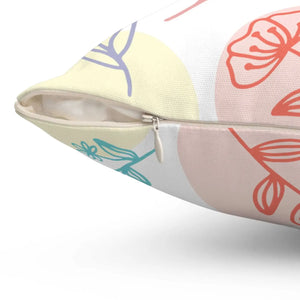 Floral Throw Pillow – Polyester Square - Dipaliz - Pillows