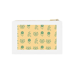 Yellow Cosmetic Bag - Floral Cotton Canvas Chic Style - Dipaliz - White / one Size - & Toiletry Bags
