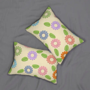 Floral Polyester Lumbar Pillow - Stuffed Spun - Dipaliz - 20’’ × 14’’ - Pillows