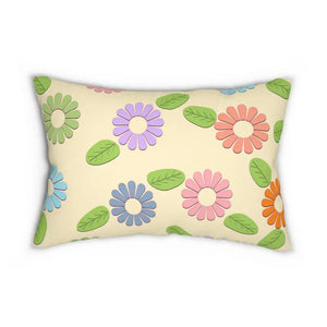 Floral Polyester Lumbar Pillow - Stuffed Spun - Dipaliz - 20’’ × 14’’ - Pillows