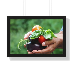 Fresh Organic Vegetables Framed Horizontal Poster - Dipaliz - 24″ x 16″ / Black - Posters Prints & Visual Artwork