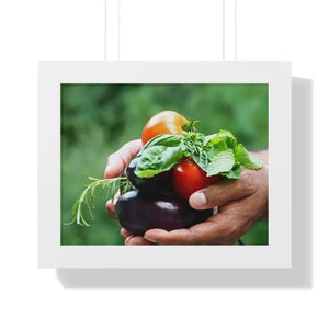 Fresh Organic Vegetables Framed Horizontal Poster - Dipaliz - 14″ x 11″ / White - Posters Prints & Visual Artwork