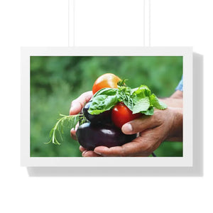 Fresh Organic Vegetables Framed Horizontal Poster - Dipaliz - 24″ x 16″ / White - Posters Prints & Visual Artwork