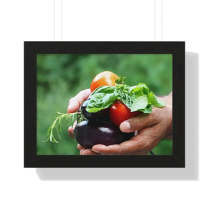Fresh Organic Vegetables Framed Horizontal Poster - Dipaliz - 16″ x 12″ / Black - Posters Prints & Visual Artwork