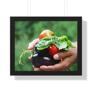 Fresh Organic Vegetables Framed Horizontal Poster - Dipaliz - 20’’ x 16’’ / Black - Posters Prints & Visual Artwork