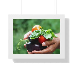 Fresh Organic Vegetables Framed Horizontal Poster - Dipaliz - 16″ x 12″ / White - Posters Prints & Visual Artwork