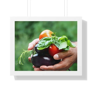Fresh Organic Vegetables Framed Horizontal Poster - Dipaliz - 20’’ x 16’’ / White - Posters Prints & Visual Artwork
