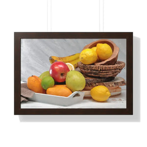Framed Horizontal Poster - Fruits Still Life Art - Dipaliz - 24″ x 16″ / Walnut - Posters Prints & Visual Artwork